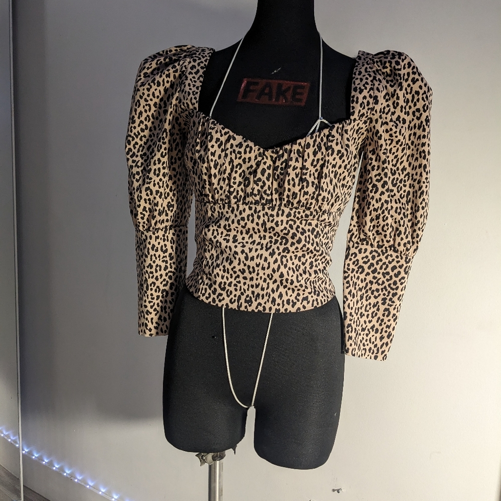 Zara puffy sleeve shirt